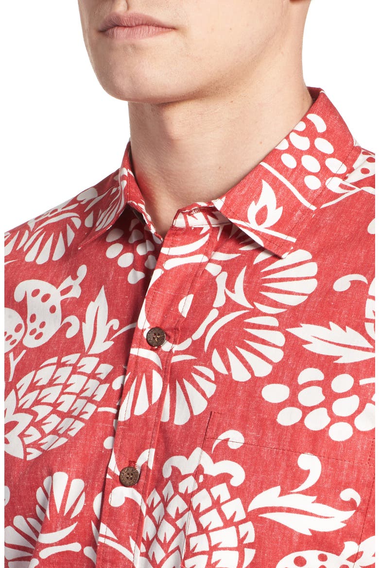 Duke's Pareo Trim Fit Sport Shirt, Alternate, color, SURFER RED