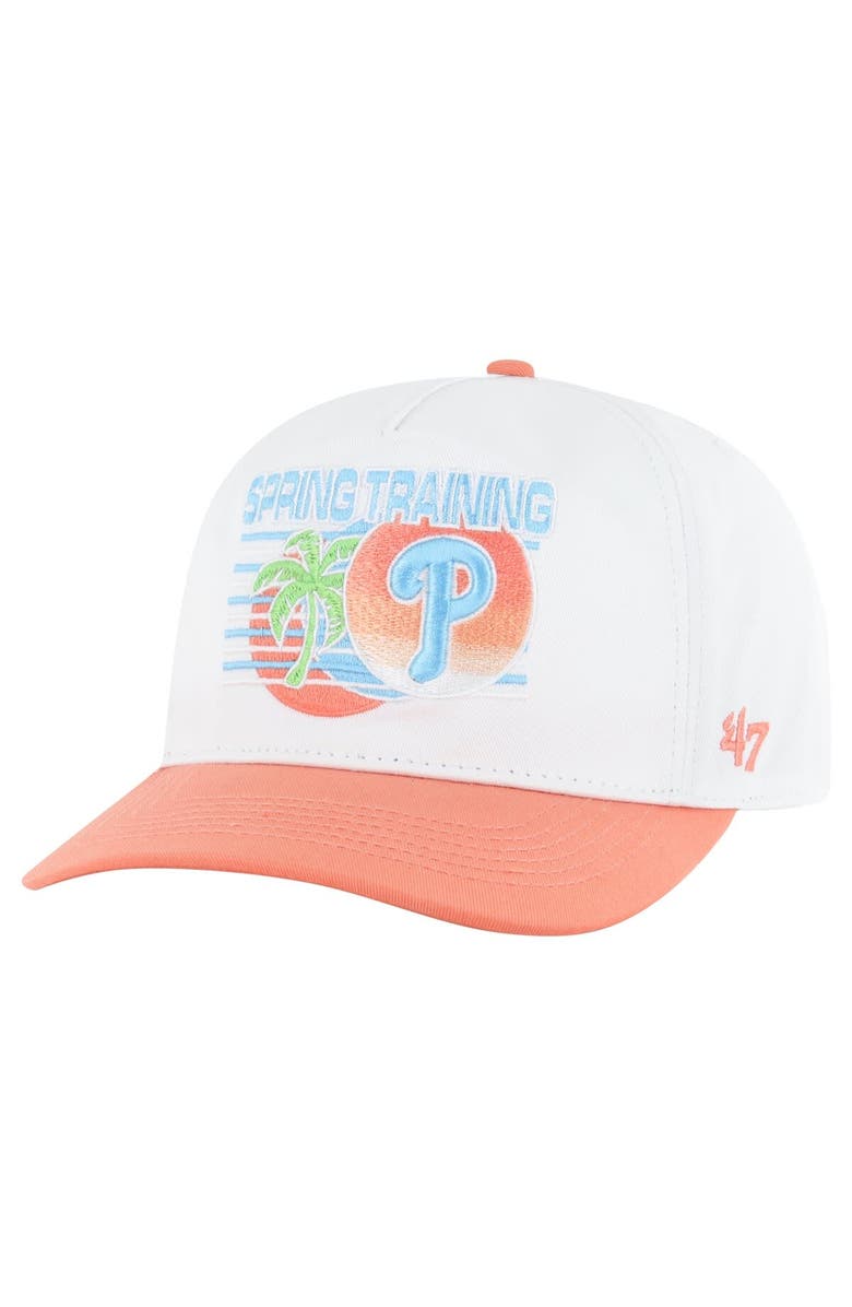'47 Men's '47 White Philadelphia Phillies Spring Training Grapefruit League Solar Hitch Adjustable Hat, Main, color,