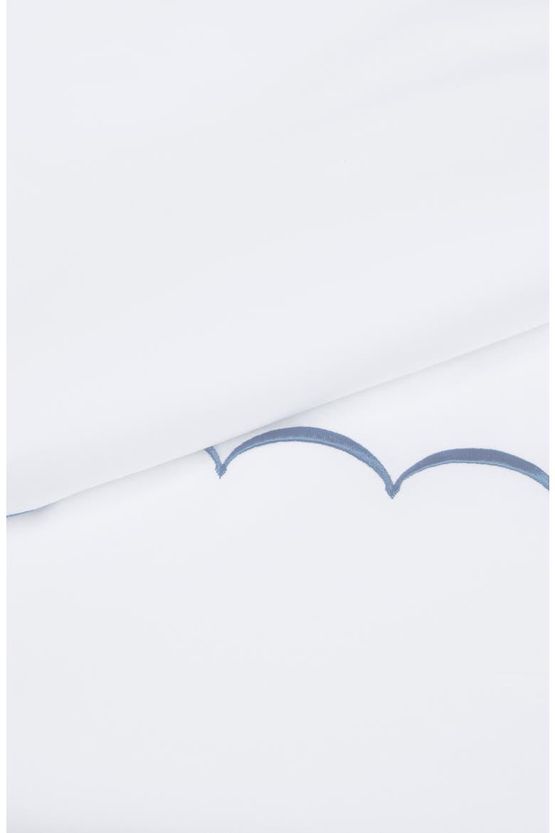 Scallop Embroidered 600 Thread Count Cotton Duvet Cover Set, Alternate, color, BLUE