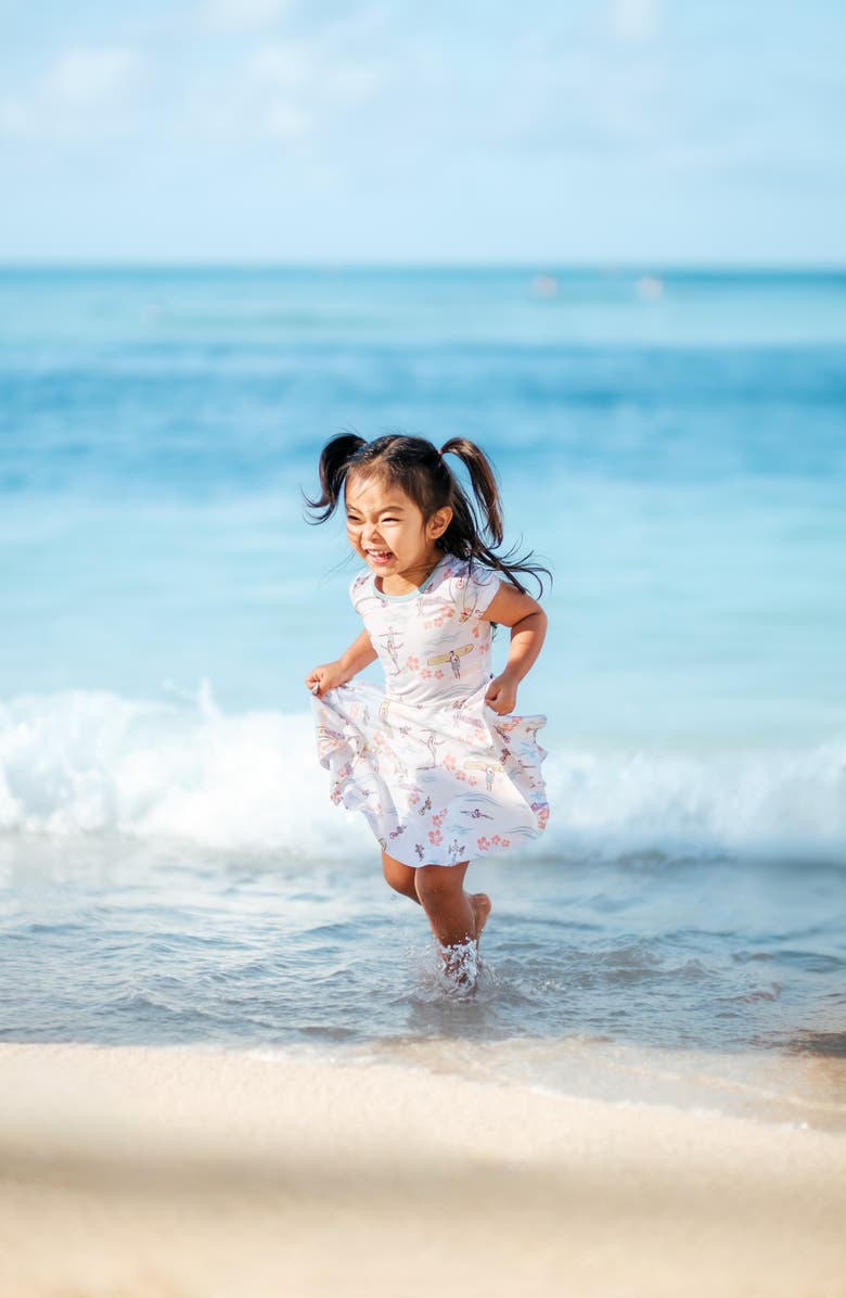 Coco Moon Surfer Duke Print T-Shirt Dress & Bloomers, Alternate, color, 