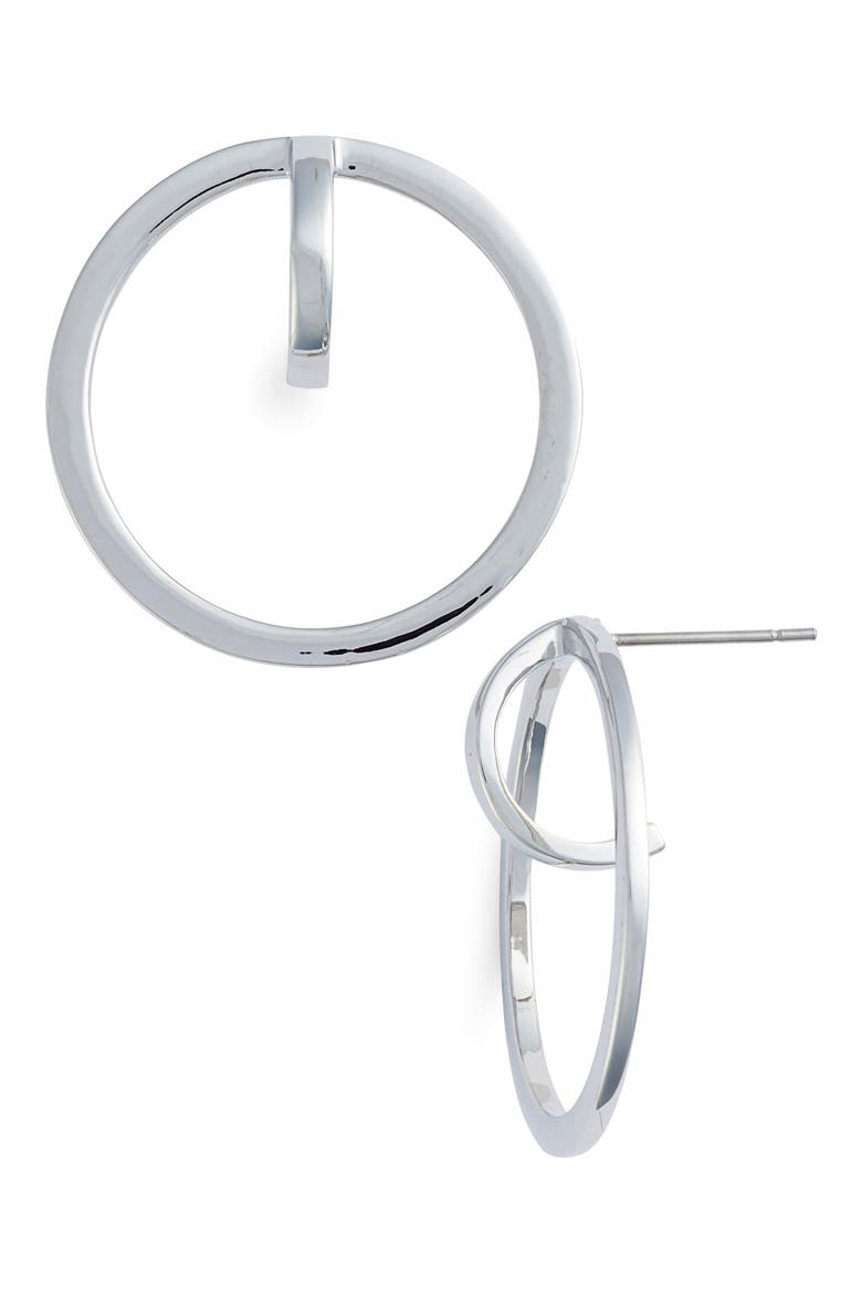 Polished Orbital Earrings, Main, color, SILVER