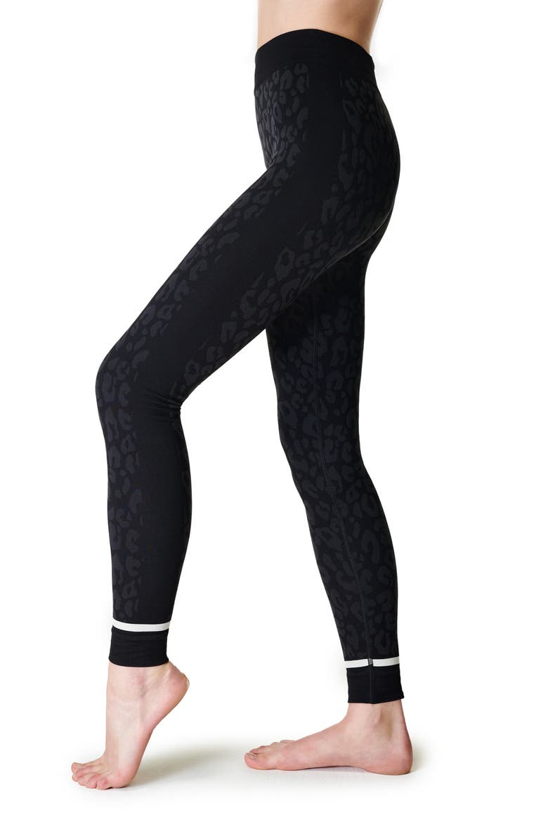 Leopard Print Jacquard Base Layer Leggings, Alternate, color, BLACK LEOPARD PAINT JACQUARD