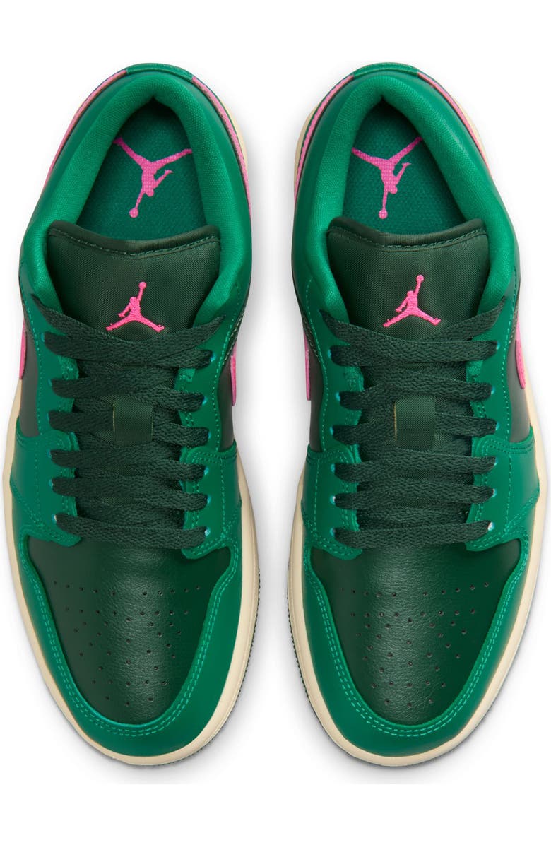 Jordan Air Jordan 1 Low Sneaker, Alternate, color, Malachite/ Fir/ Pink Blast
