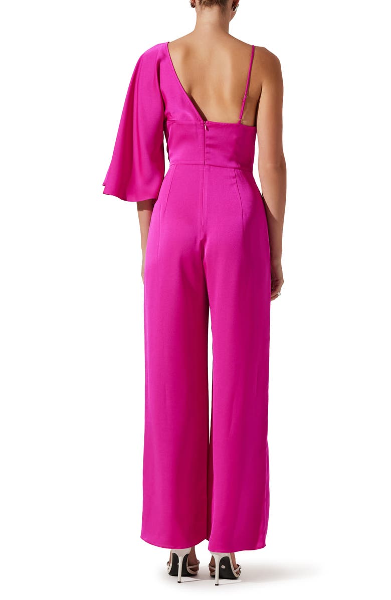 ASTR the Label One-Shoulder Satin Jumpsuit, Alternate, color,