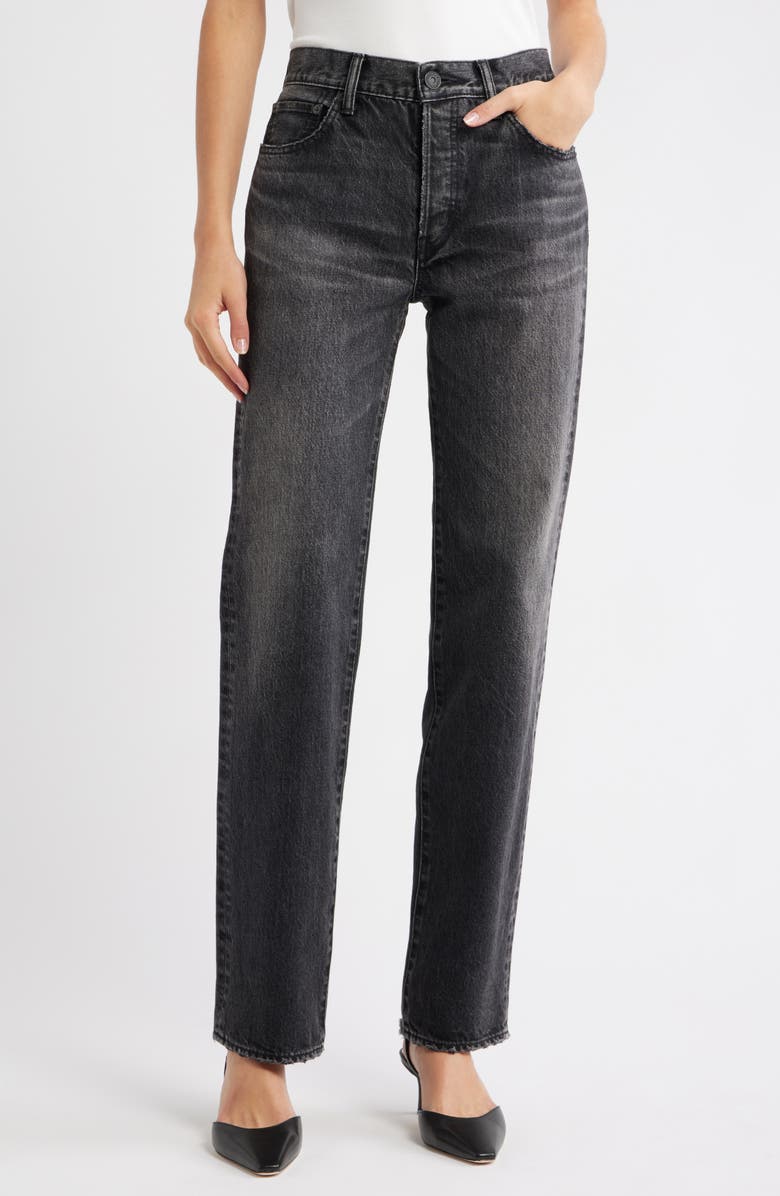 MOUSSY VINTAGE Melbourne Straight Leg Jeans, Main, color, Black