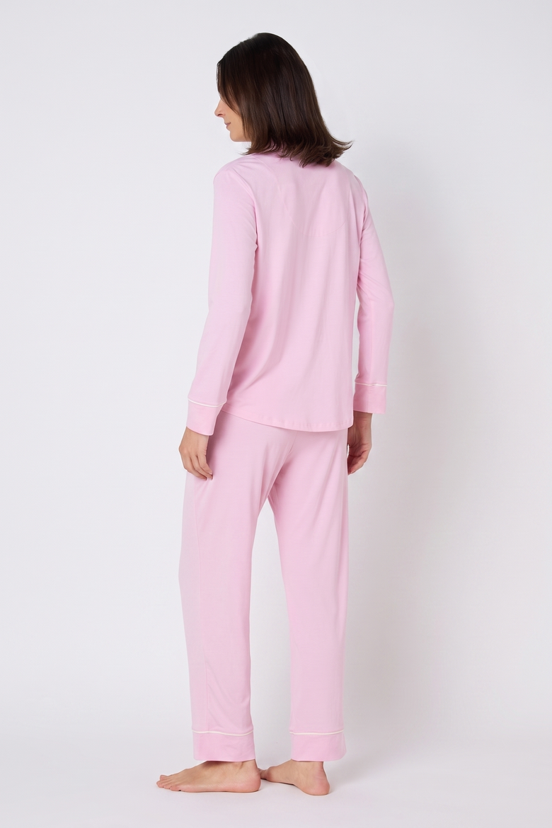 Classic Solid Pima Knit Pajama Set, Alternate, color, Powder Pink