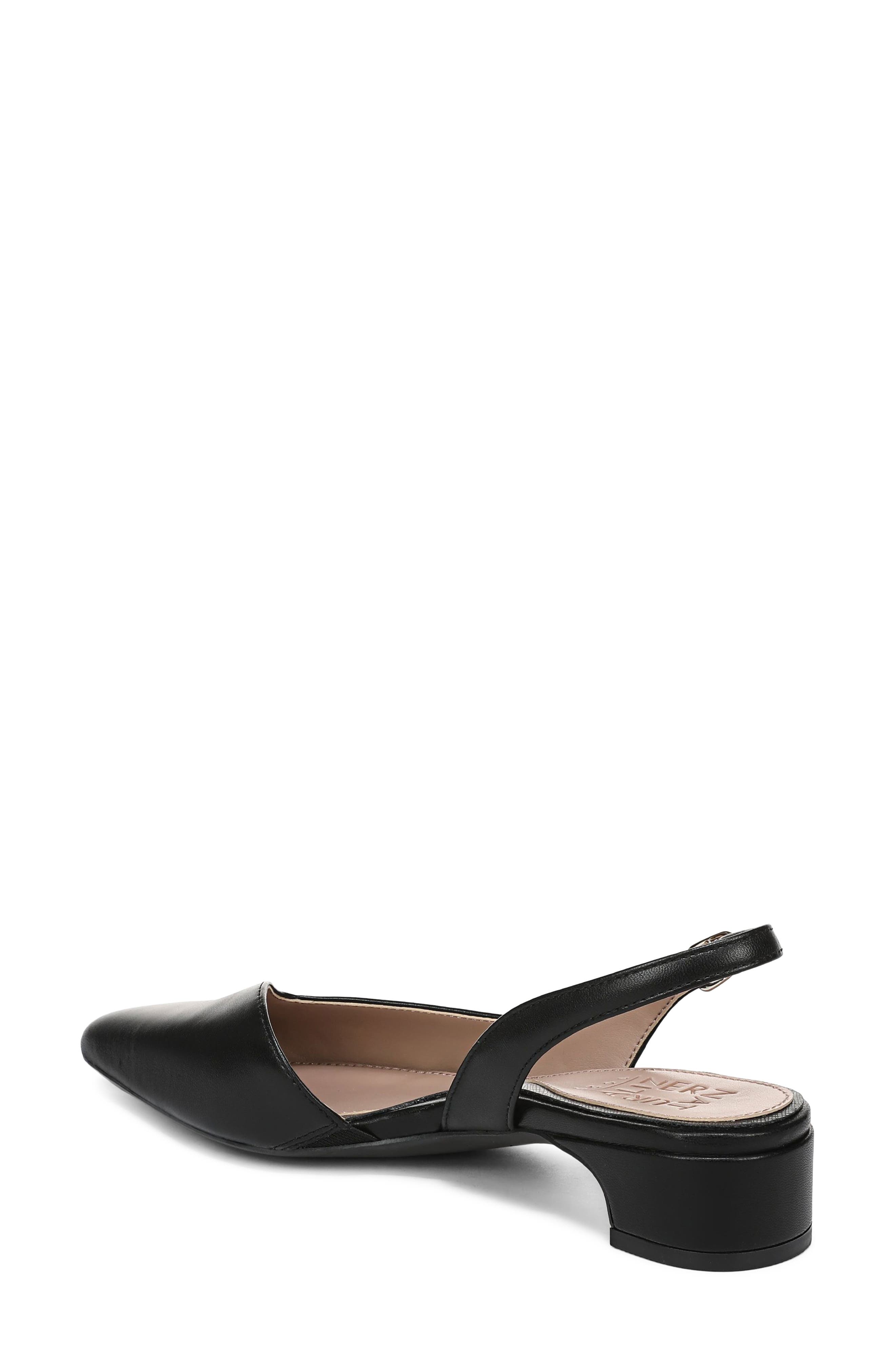 Rhett Leather Pointed Toe Slingback Pump, Alternate, color, BLACK LEATHER