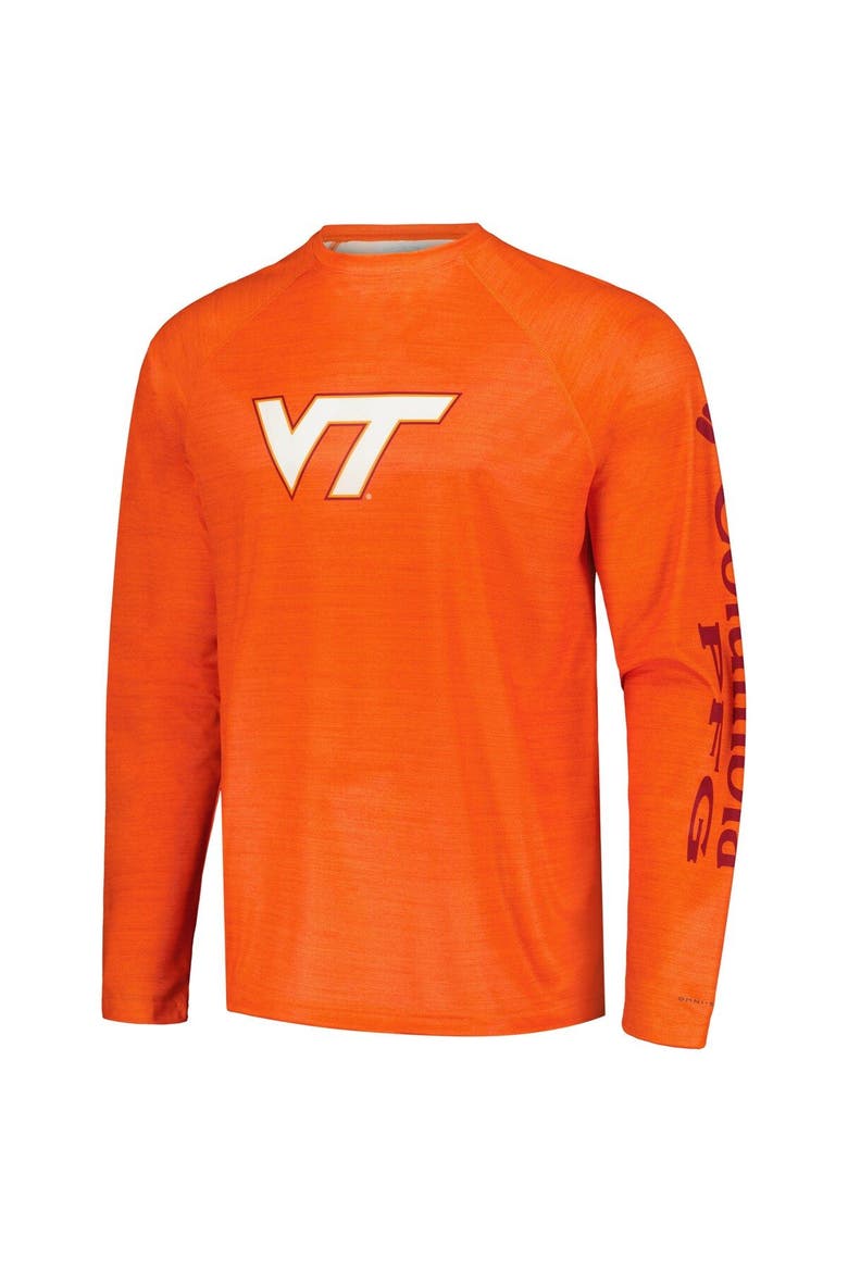 Men's Columbia  Orange Virginia Tech Hokies PFG Terminal Tackle Omni-Shade Raglan Long Sleeve T-Shirt, Alternate, color, Orange