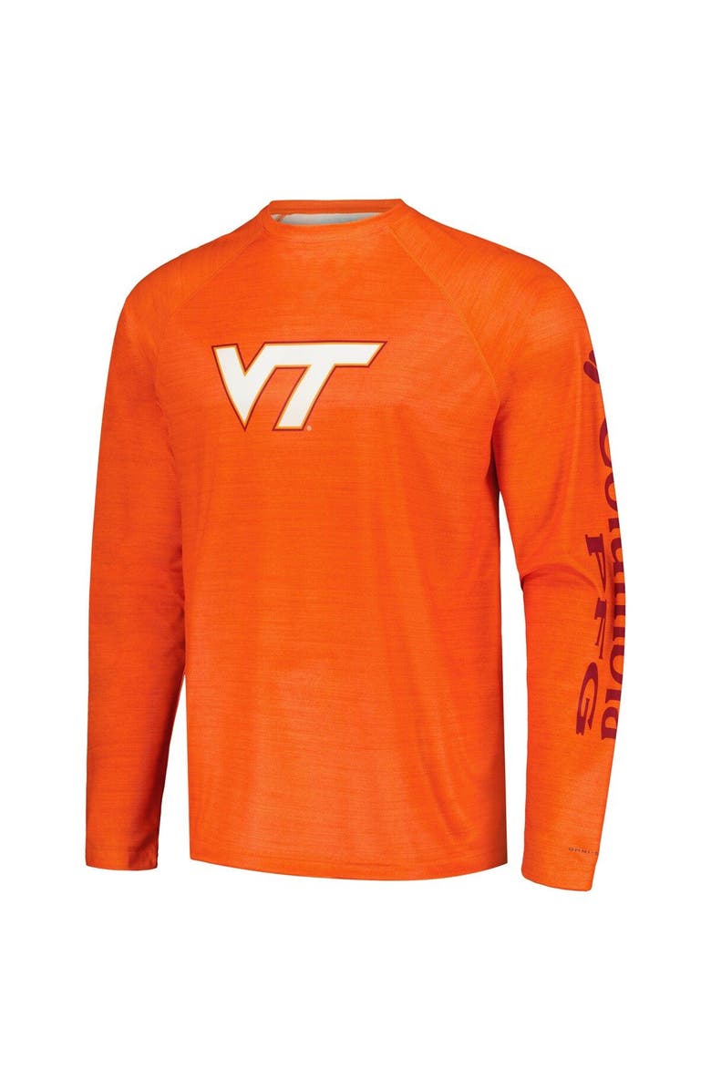 Columbia Men's Columbia  Orange Virginia Tech Hokies PFG Terminal Tackle Omni-Shade Raglan Long Sleeve T-Shirt, Alternate, color, Orange