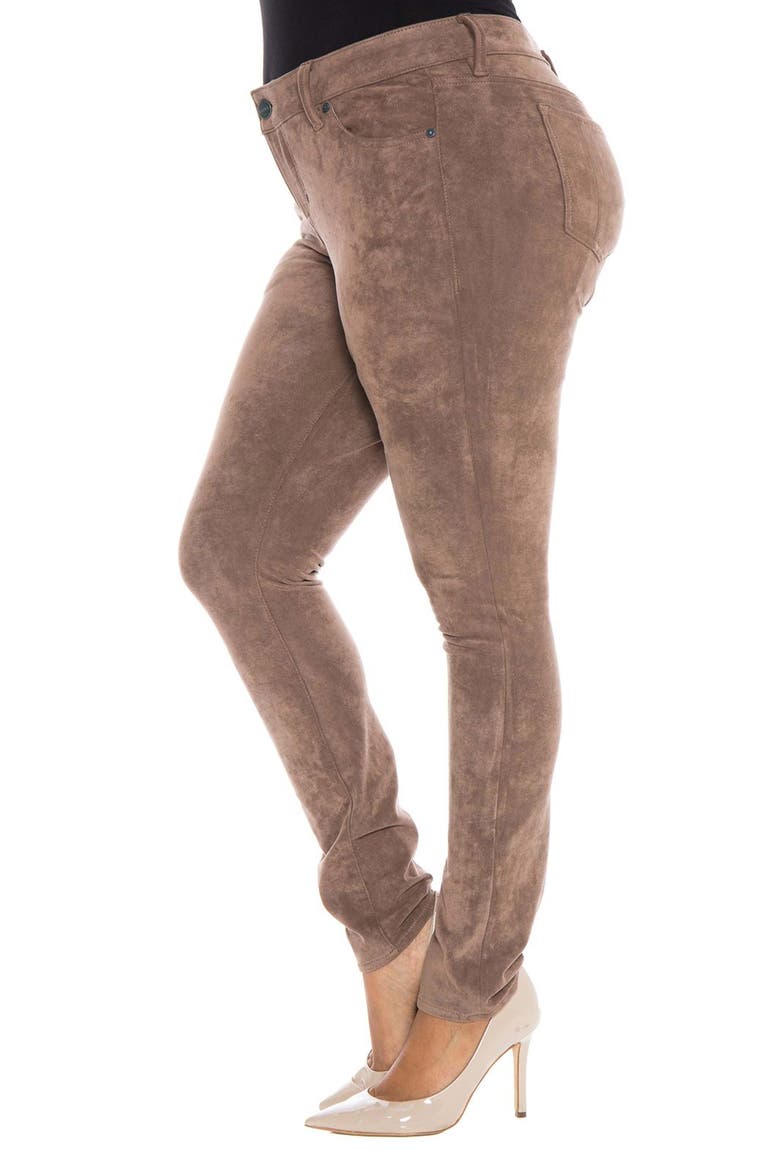 Slink Sueded Skinny Jeans, Alternate, color, NUTMEG
