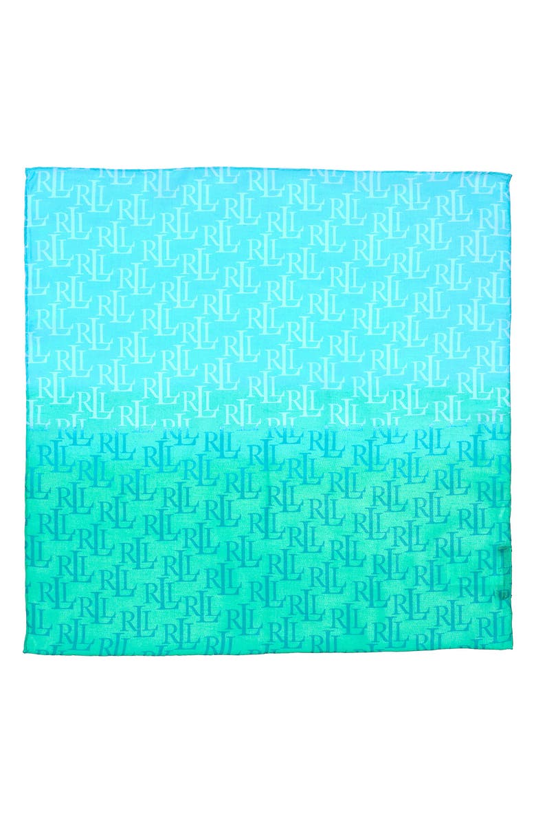 Lauren Ralph Lauren Ava Ombré Logo Square Scarf, Alternate, color, 
