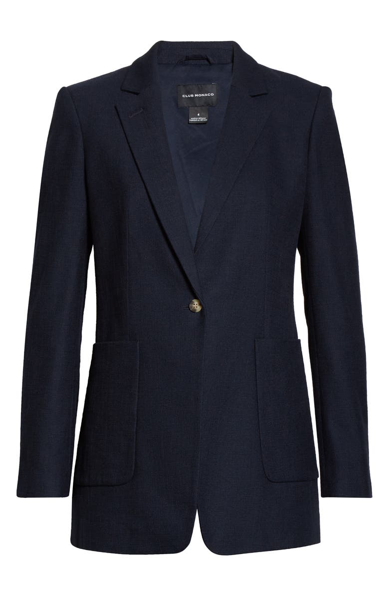 Club Monaco Textured Cotton Blend Jacket, Alternate, color, Navy