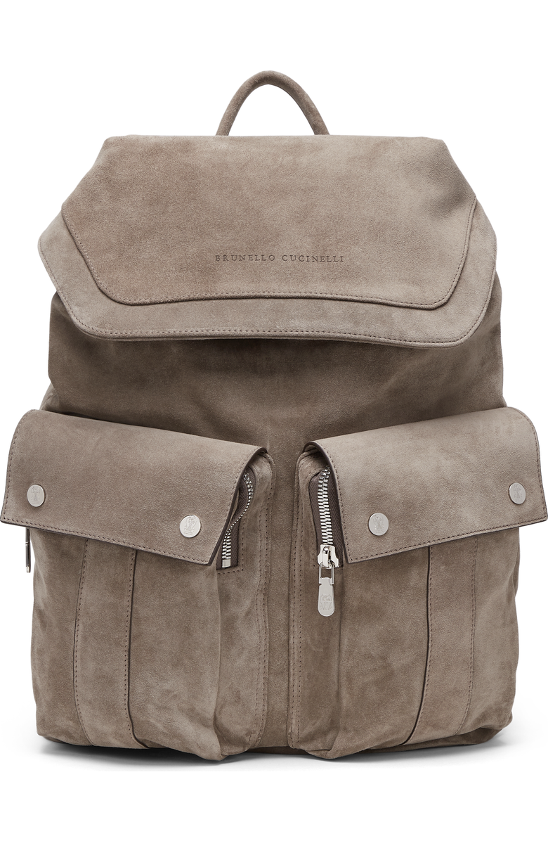 Brunello Cucinelli Suede leisure backpack, Main, color,