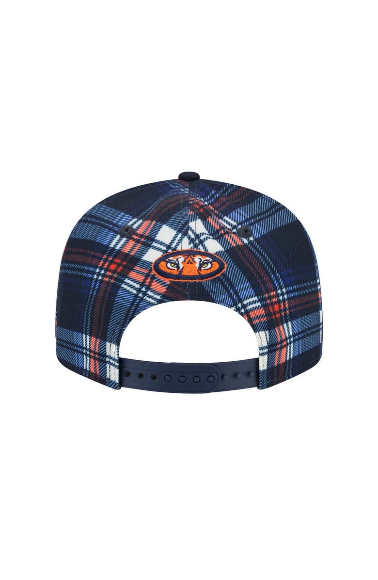 New Era Men's New Era Navy Auburn Tigers Plaid 9FIFTY Snapback Hat, Alternate, color, Navy