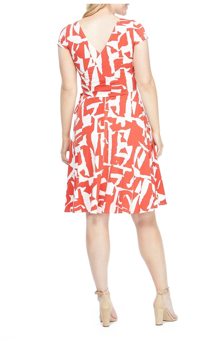 Maggy London Printed Surplice Neck Wrap Dress, Alternate, color, 