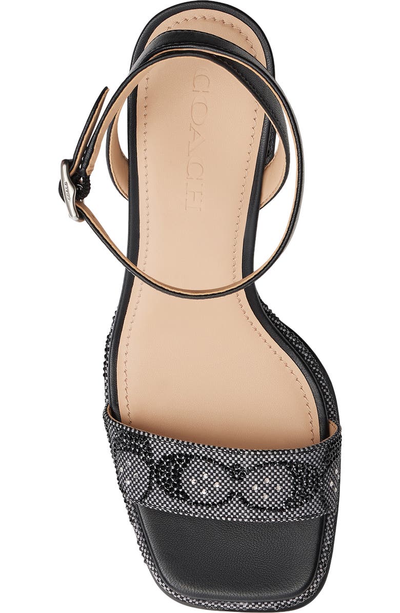 COACH Crystal Signature Jacquard Ankle Strap Platform Sandal, Alternate, color,