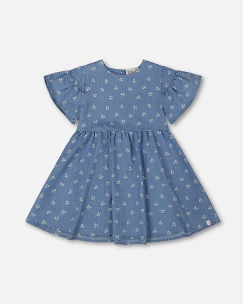Deux Par Deux Floral Chambray Dress Deux Par Deux Floral Chambray Dress