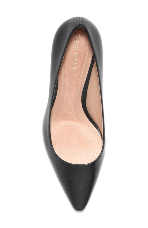 Cole Haan Janey Ebony Leather Pointed Toe Pump Women In Black