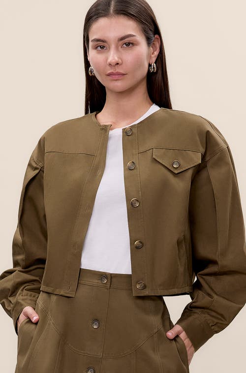 Rebecca Taylor Aria Twill Jacket In Green