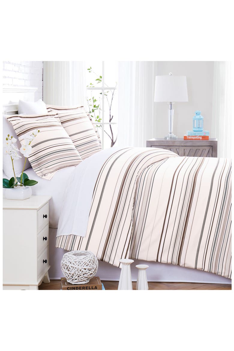 Stripe Collection - Luxury Premium Oversized Comforter Set, Alternate, color, TAUPE