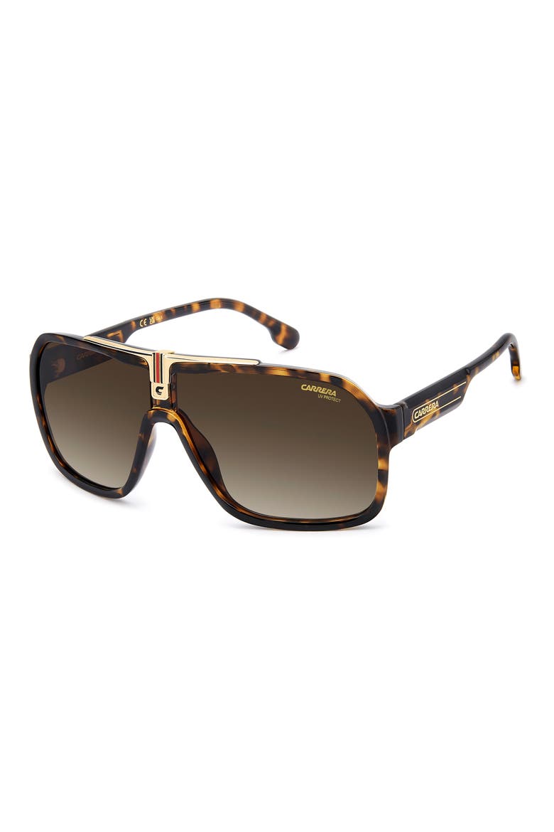 64mm Oversize Gradient Navigator Sunglasses, Alternate, color, HAVANA/ BROWN