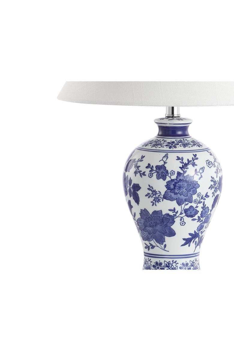 Song 21.5" Ceramic/Crystal Chinoiserie Floral LED Table Lamp, Blue/White, Alternate, color, Blue/White