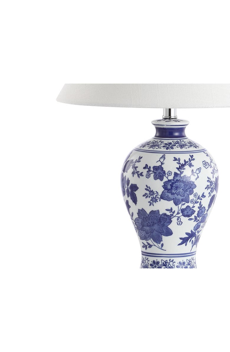 JONATHAN Y Song 21.5" Ceramic/Crystal Chinoiserie Floral LED Table Lamp, Blue/White, Alternate, color, Blue/White
