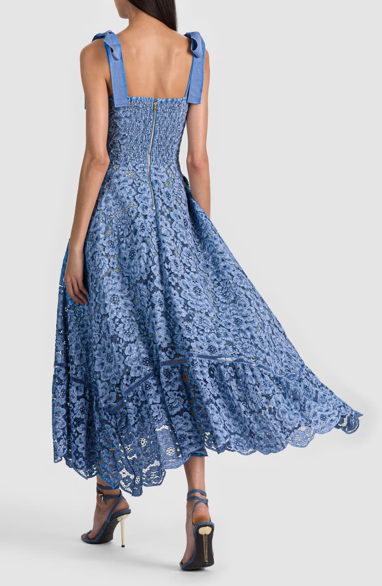 Alice + Olivia Rosalee Tie Strap Lace Sundress, Alternate, color, Indigo