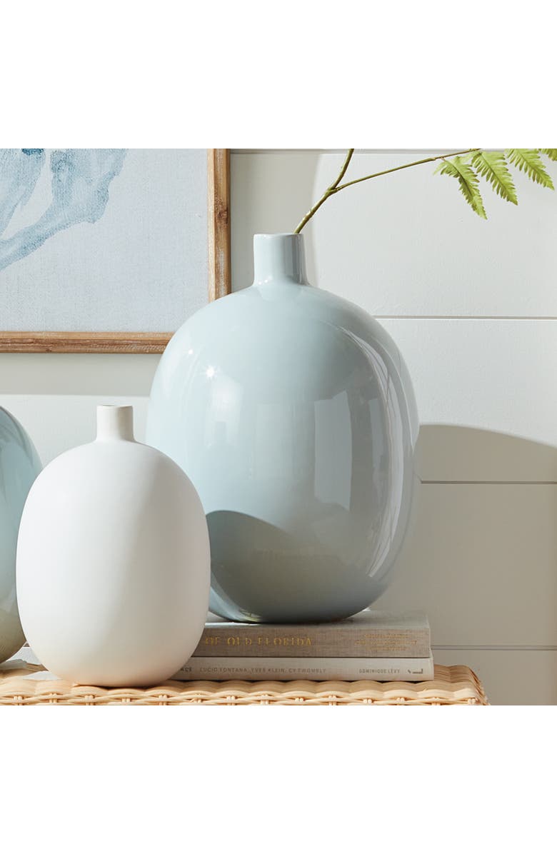 Napa Home & Garden Barclay Butera Sandbar Vase Large - Light Blue Stoneware, Alternate, color, Blue