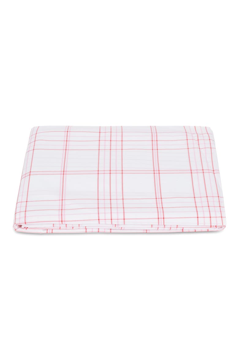 August Plaid 500 Thread Count Fitted Sheet, Main, color, PEONY