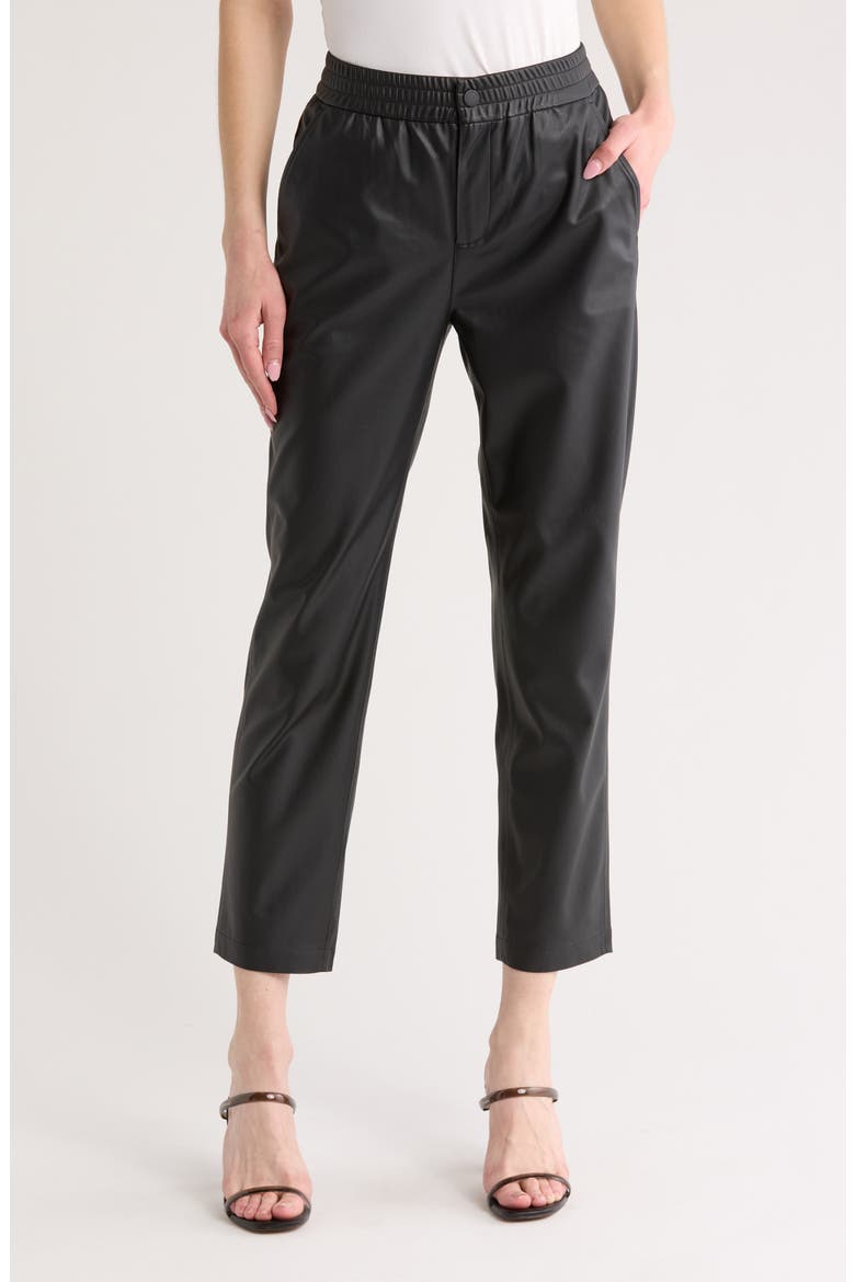 Caden Faux Leather Joggers, Main, color, SUPER BLACK
