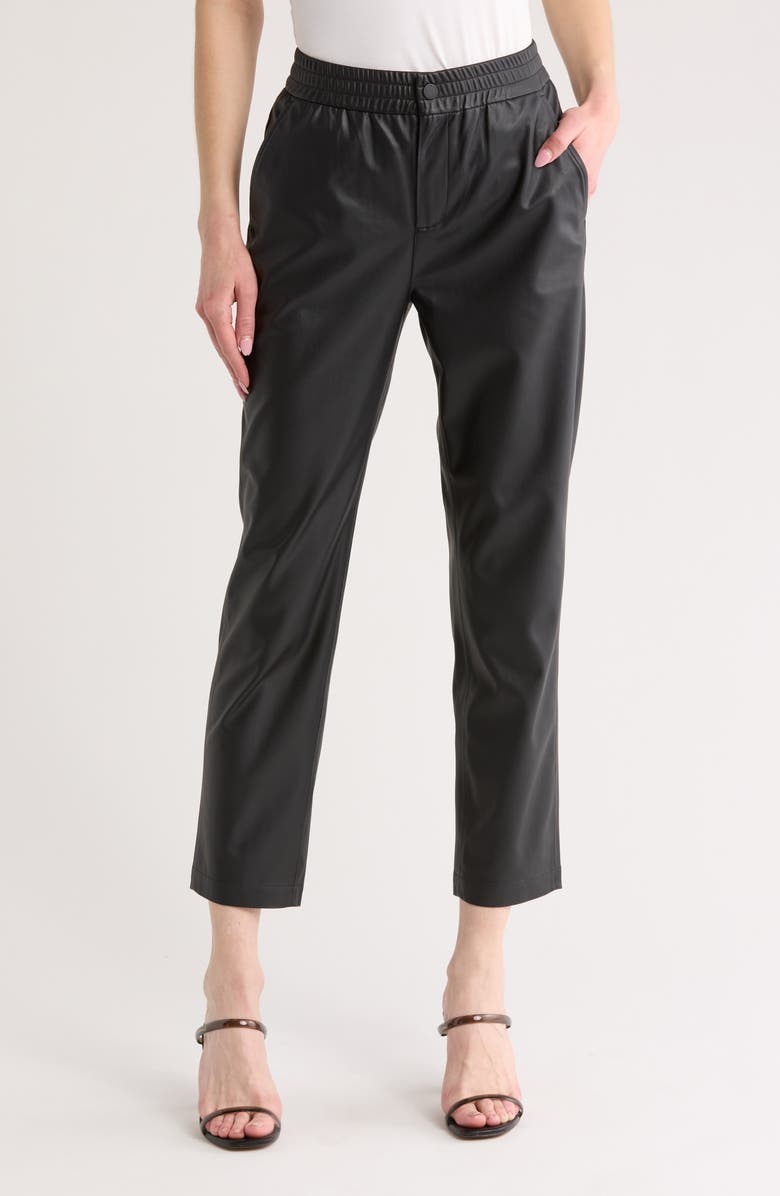 AG Caden Faux Leather Joggers, Main, color, Super Black