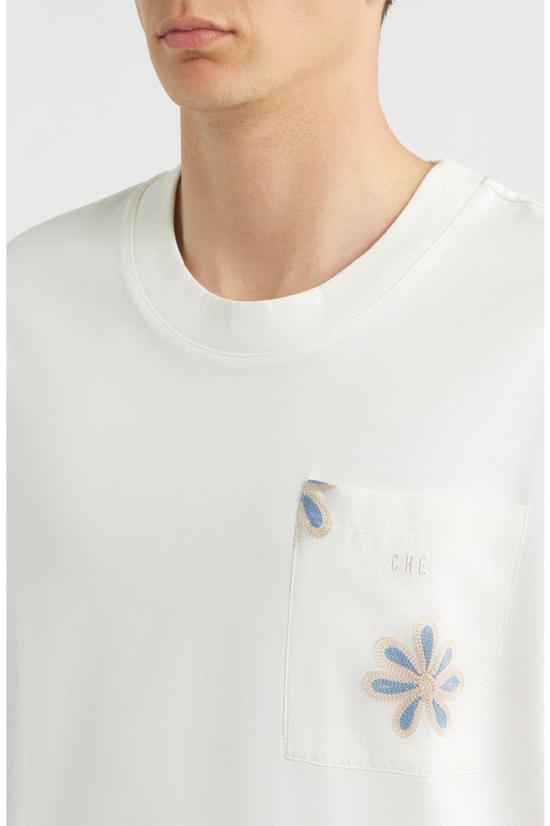 Daisel Embroidered Appliqué Relaxed Cotton T-Shirt, Alternate, color, IVORY