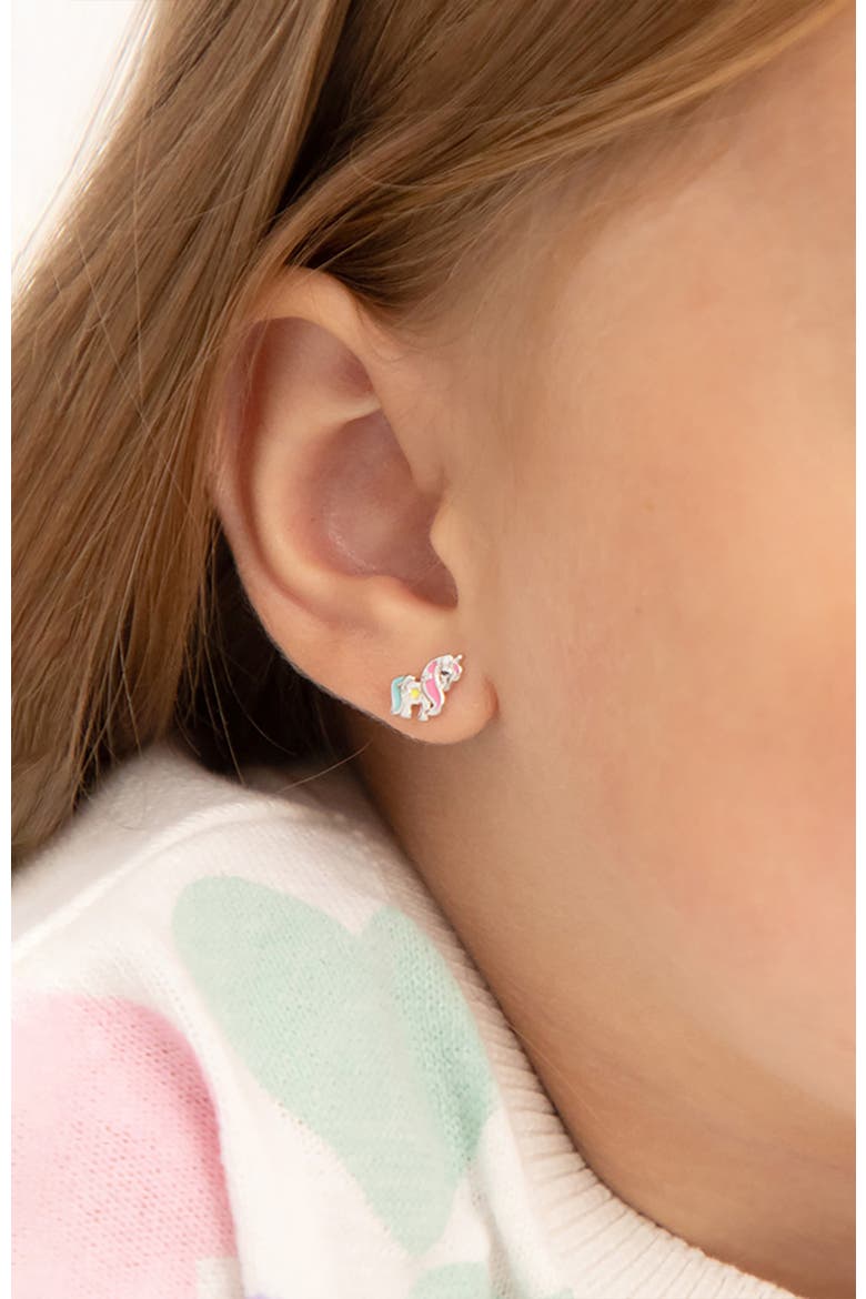 Miss Unicorn Earrings, Alternate, color, Pink