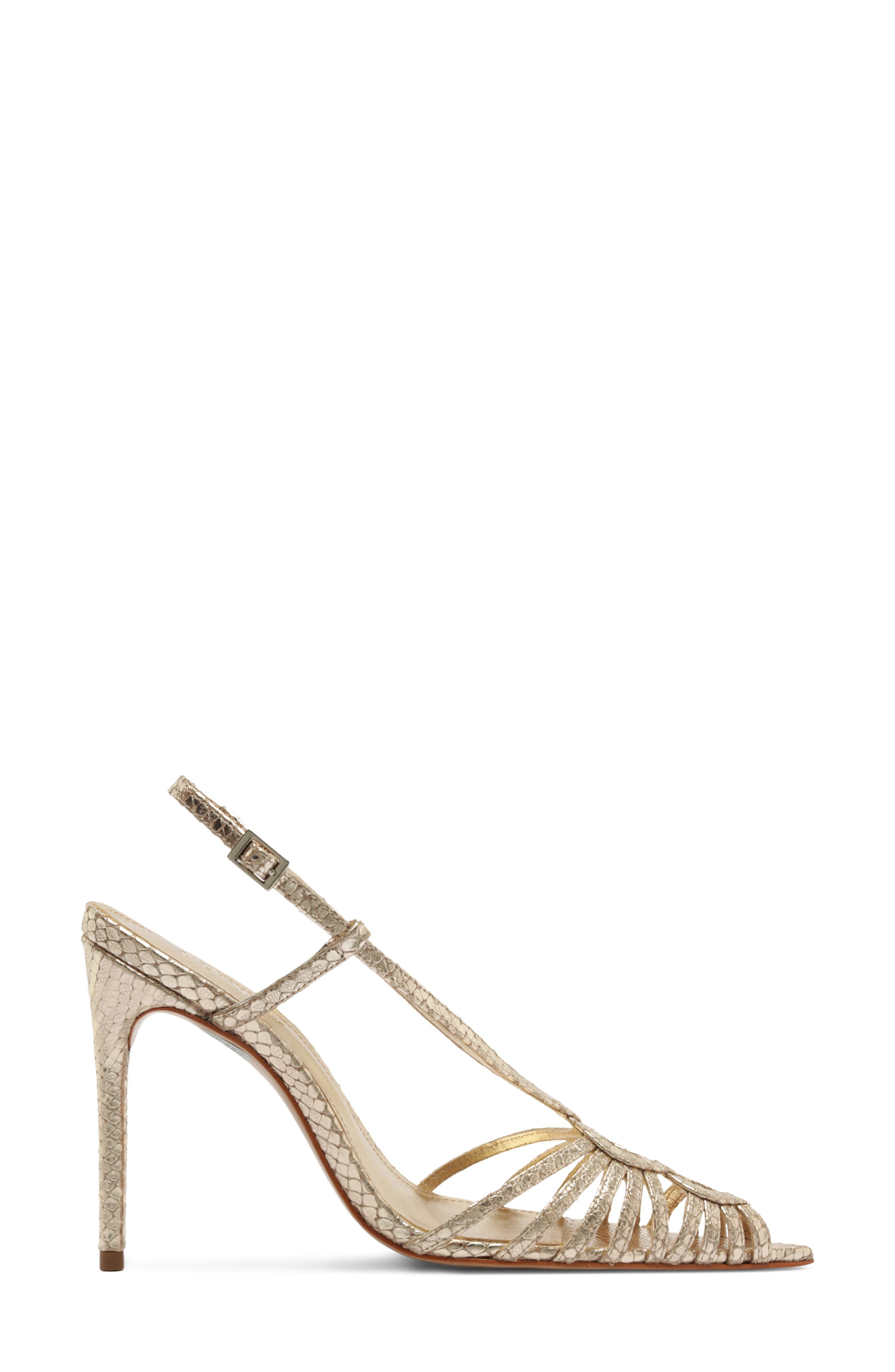 Seraphine Snakeskin Embossed Slingback Sandal, Alternate, color, PLATINUM