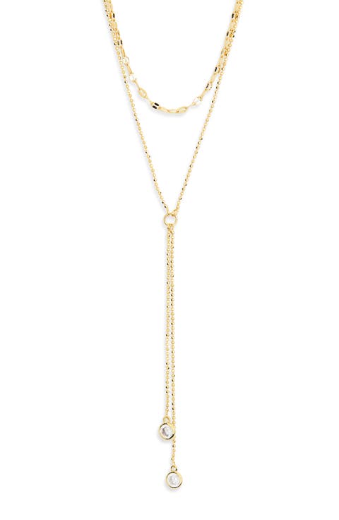 Cubic Zirconia Layered Y-Necklace