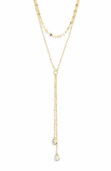 NORDSTROM RACK Cubic Zirconia Layered Y-Necklace