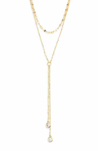 NORDSTROM RACK Cubic Zirconia Layered Y-Necklace