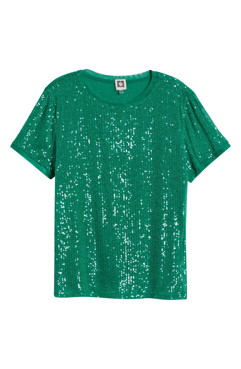 Anne Klein Sequin Mesh Top, Alternate, color,