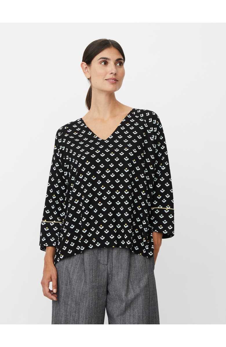 Masai Copenhagen Beniko V-Neck Printed Blouse, Main, color, Ether