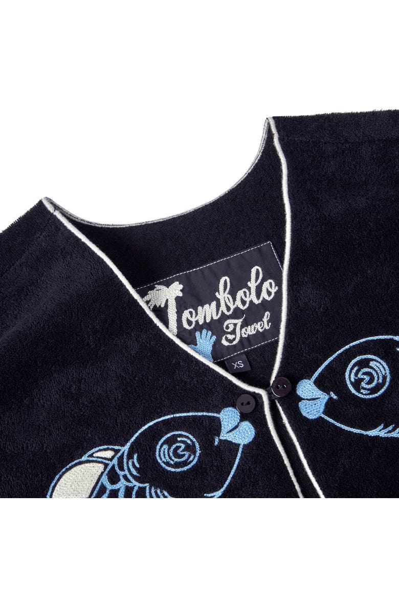 'Fish Smooch' Hand Towel Top, Alternate, color, Black