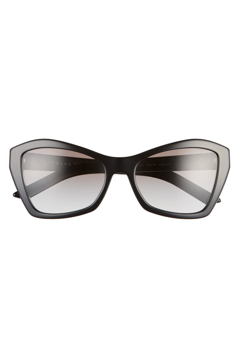 55mm Gradient Butterfly Sunglasses, Alternate, color, BLACK/ GREY GRADIENT