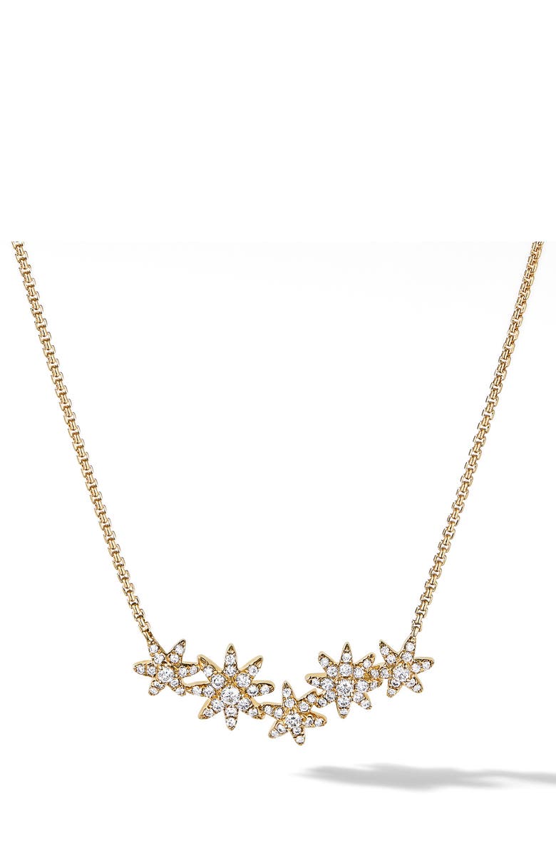 David Yurman FT FULL PV STARBURST CLUSTR NECK DI 18K 15-17 ADJ, Main, color, 