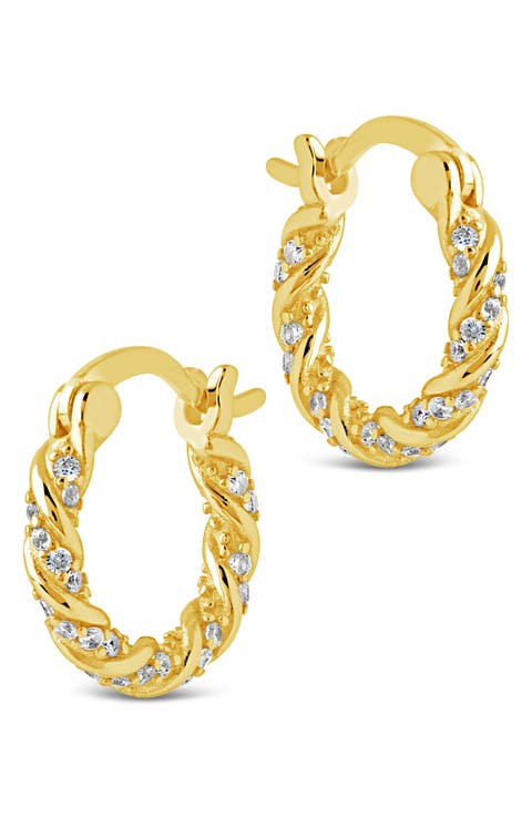 Ruthi CZ Twist Hoop Earrings