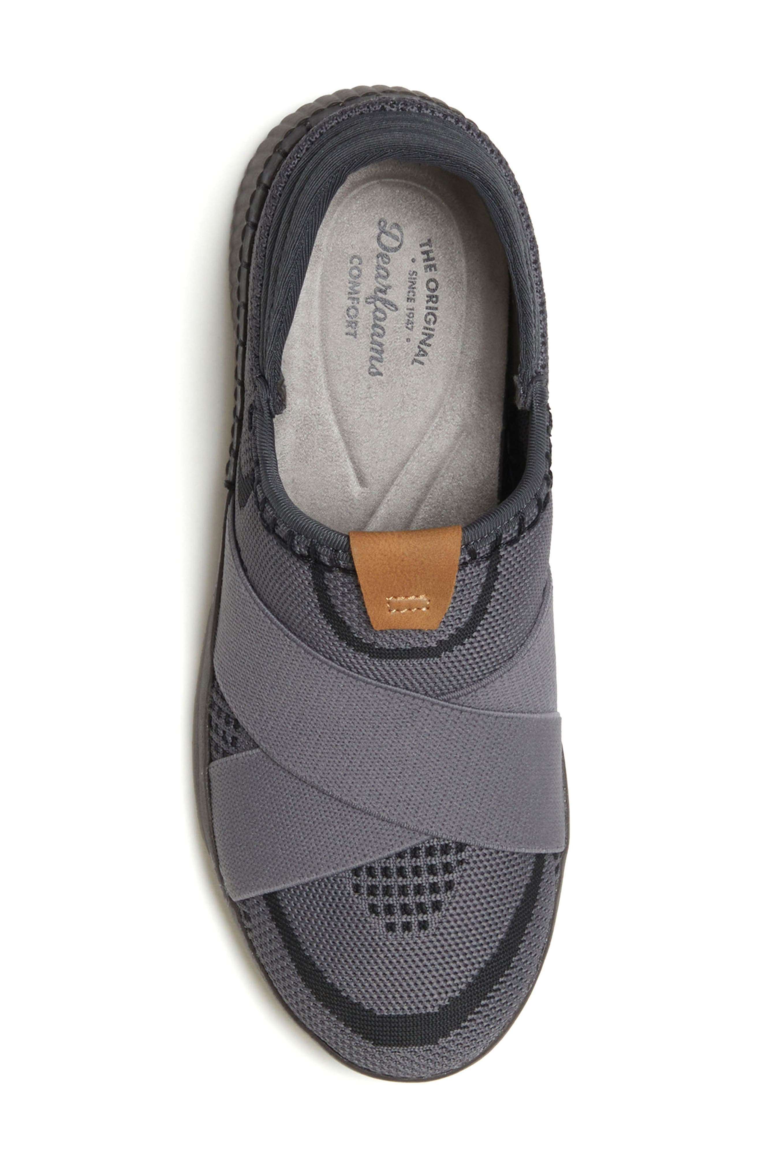 DEARFOAMS Livie Cross Strap Knit Slip-On Sneaker, Alternate, color, Black Multi