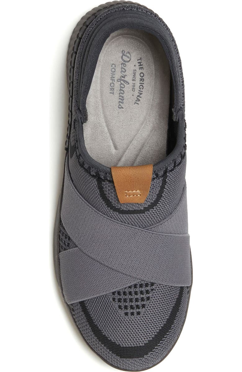 DEARFOAMS Livie Cross Strap Knit Slip-On Sneaker, Alternate, color, Black Multi