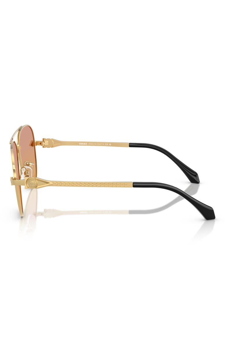Versace 61mm Pilot Sunglasses, Alternate, color, 1002El61 Gold