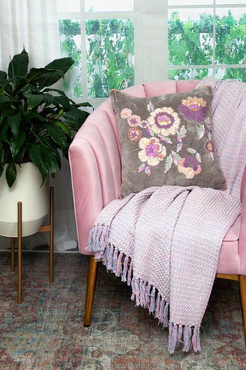 Parkland Collection Penelope Transitional Beige Pillow Cover With Poly Insert In Brown