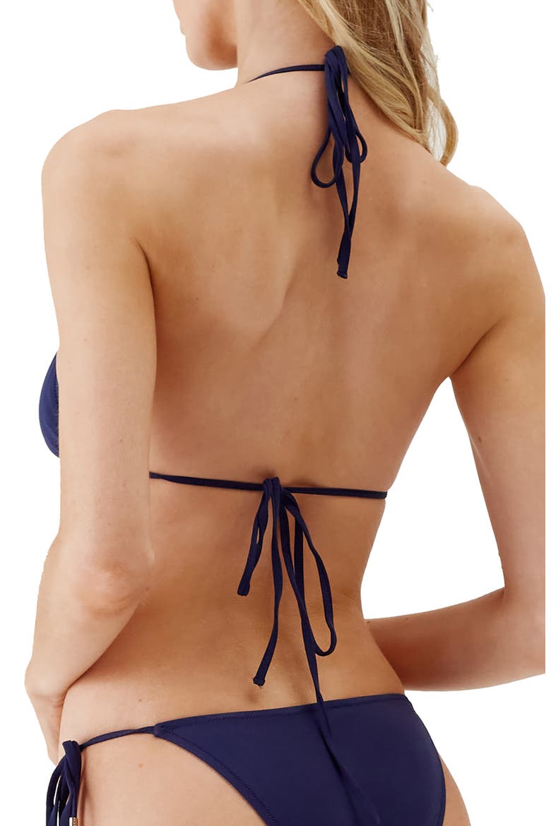 Miami Core Ring Triangle Bikini Top, Alternate, color, NAVY