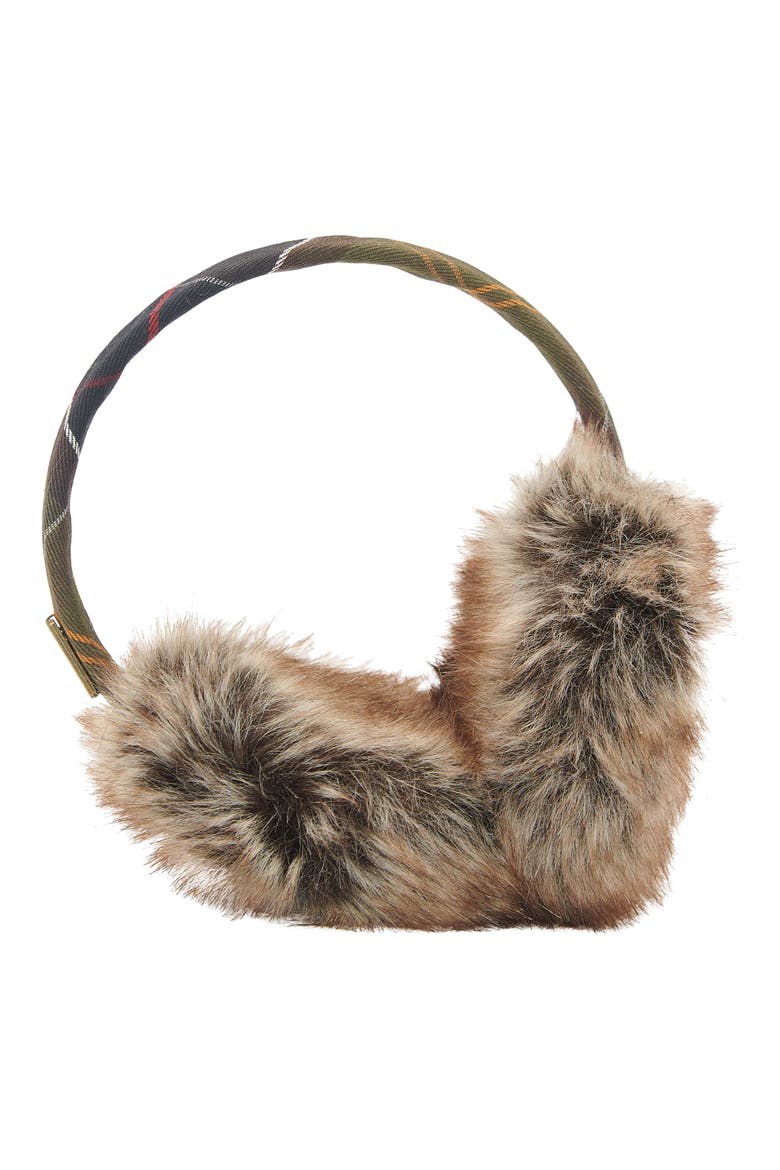 Barrhill Faux Fur Earmuffs, Main, color, CLASSIC TARTAN